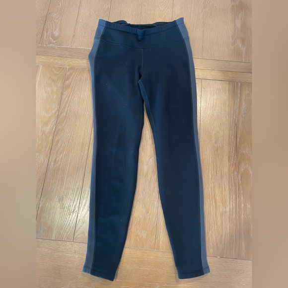 Athleta Pants & Jumpsuits Athleta Fleece Lined Altitude Tight Black With Grey Accent Stripe